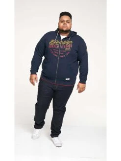 D555 Brooklyn Print Zip Through Hoody -Barbou Clothing Shop VRV16 SQ4 0000000048 NAVY MDd